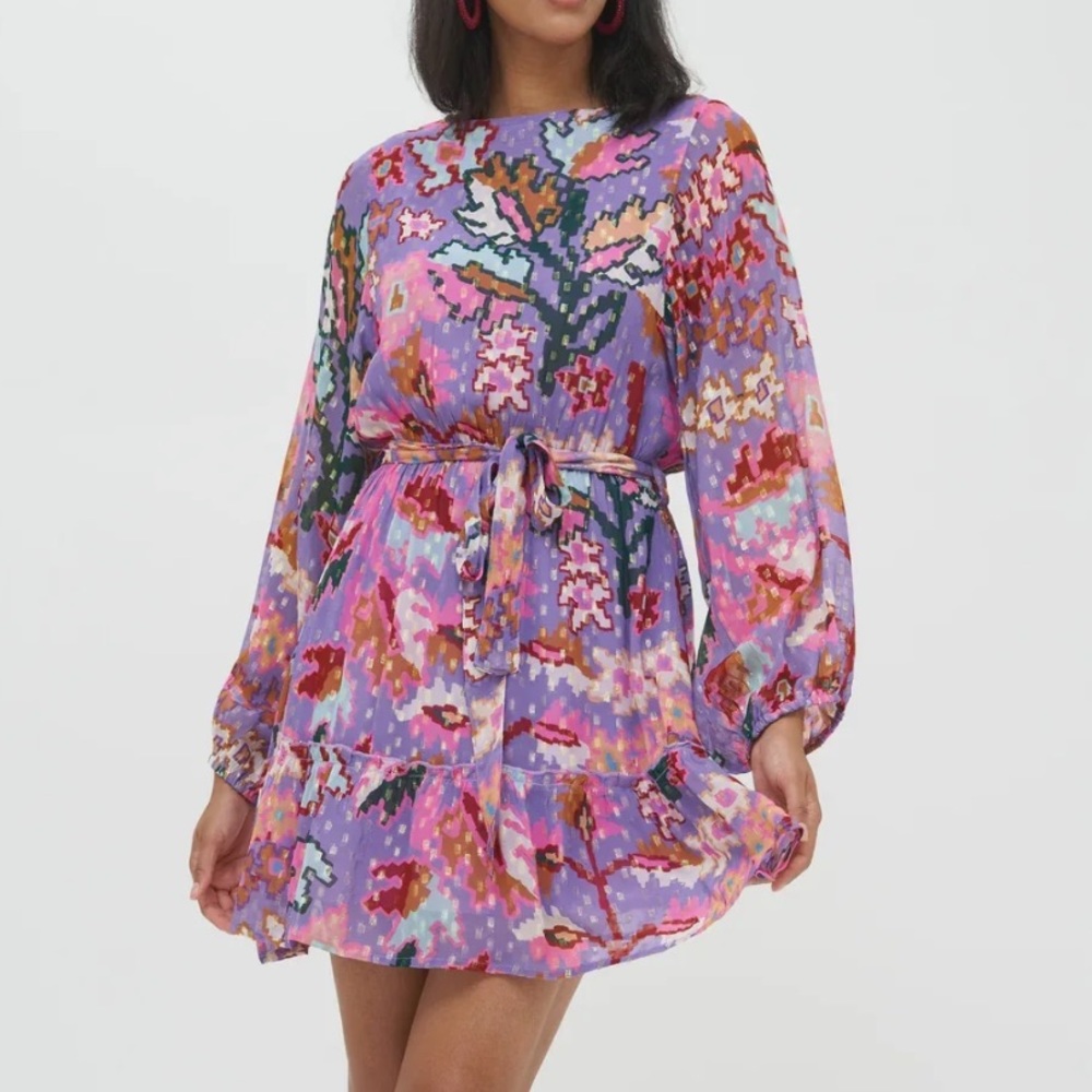 OLIPHANT flirty short dress in lavendar brick
